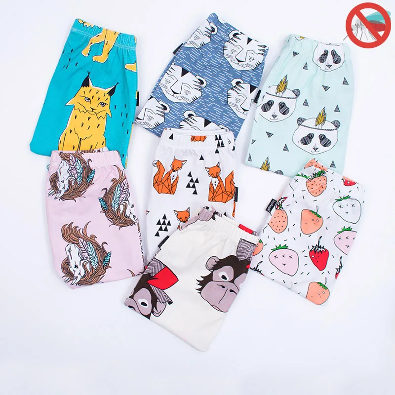 

Summer Baby Anti-mosquito Pants Baby Boys Girls PP Pants Cartoon Fox Lion Animal Infant Kids Pants Newborn Leggings Trousers