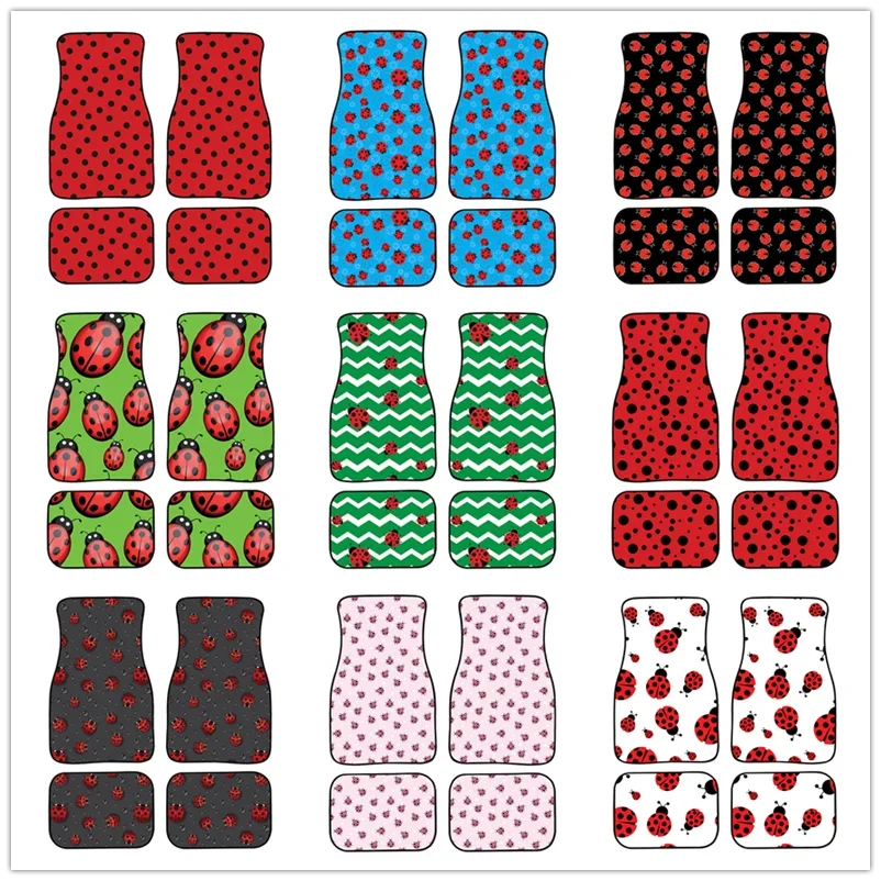 Винтажный автомобильный коврик Нескользящий Резиновый с принтом божьей коровки