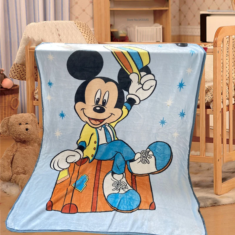 Disney Cartoon Mickey Mouse Stitch Elsa Blanket Flannel Children Throw Blanket Sheet Baby Boy Girl Birthday Gift Dropshipping