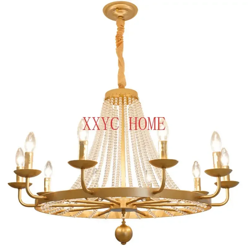 Хрустальная люстра в форме свечи для гостиной ретро креативная простая