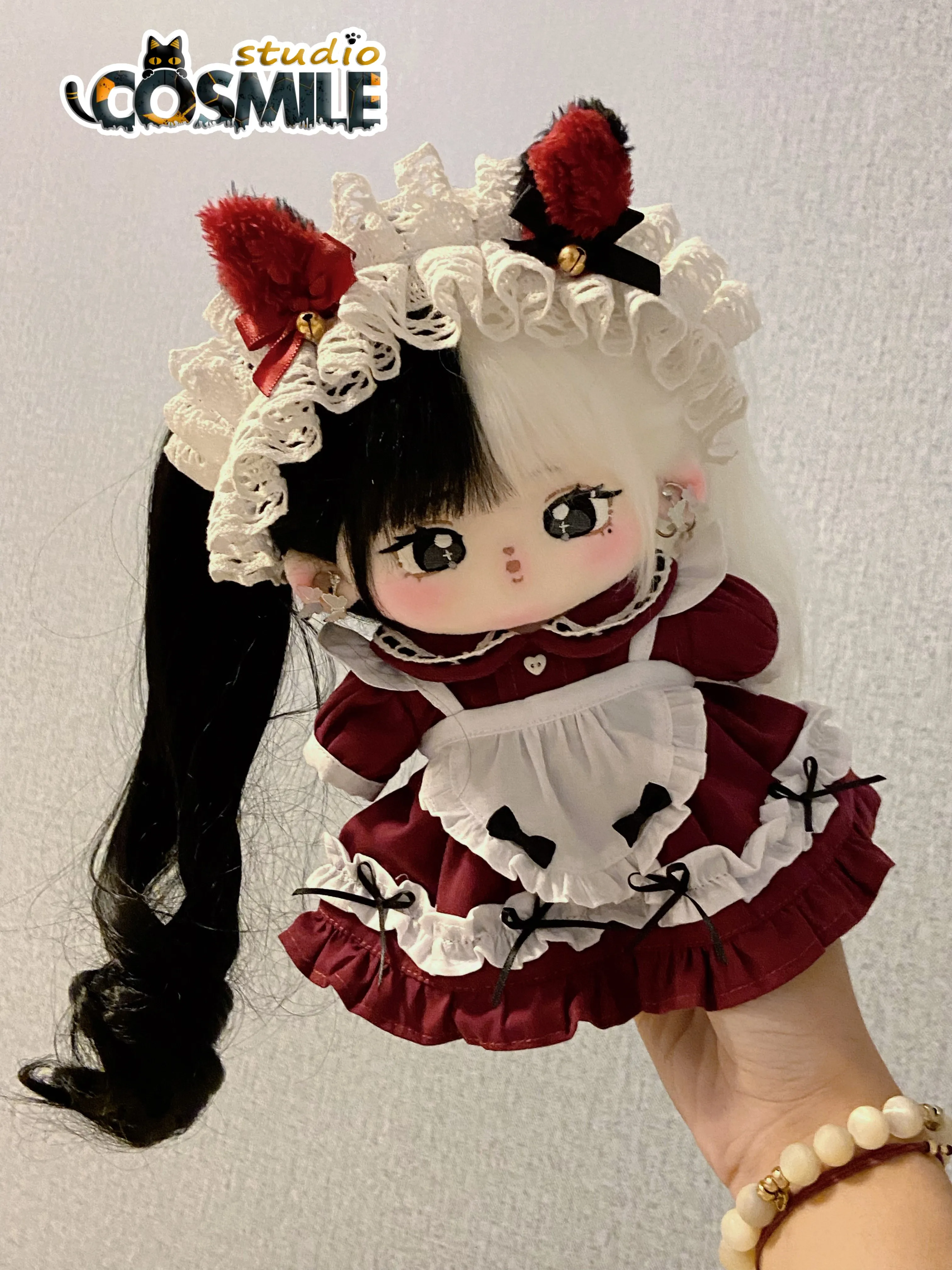 

Kpop Idol Red Rozen Maiden Neko Cat Maid Dress up Skirt Costume Clothing Cosplay Cos Suit for Plushie 20cm Plush Doll Clothes Sa