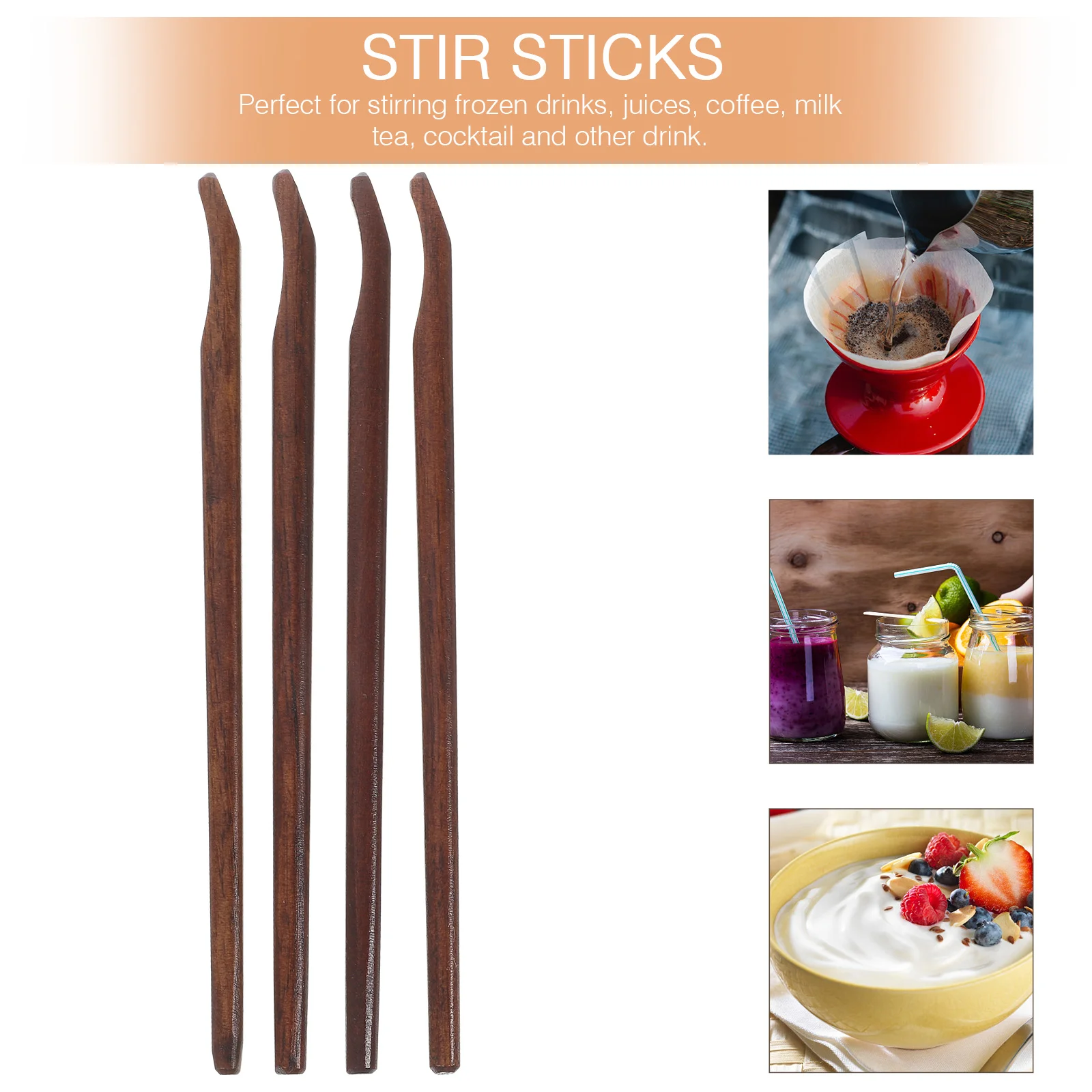 4 шт. ложка для перемешивания кофе палочки коктейлей напитки деревянные мешалки