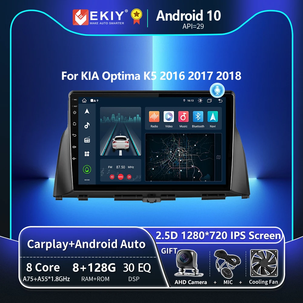 

EKIY T8 8G 128G Автомобильный радиоприемник для KIA Optima K5 2016 2017 2018 Навигация GPS Стерео Авто Android Мультимедийная система Магнитофон Carplay Wireless No 2 Din DVD ...