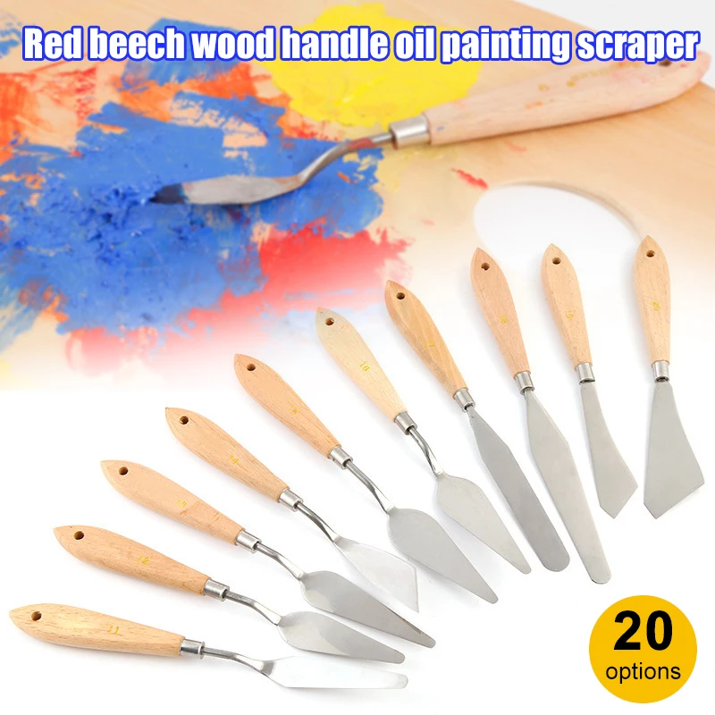 

Palette Knife Painting Stainless Steel Spatula Wooden Handle Oil Paint Metal Spatula Flexible Durable Equipment For Art Supplies