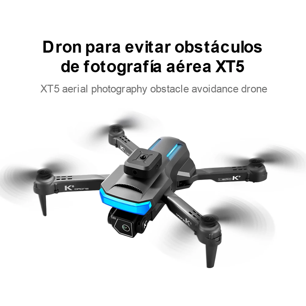 Sky Fly-XT5-Dron inteligente para evitar obstáculos, cuadricóptero plegable con cámara 4K, transmisión...
