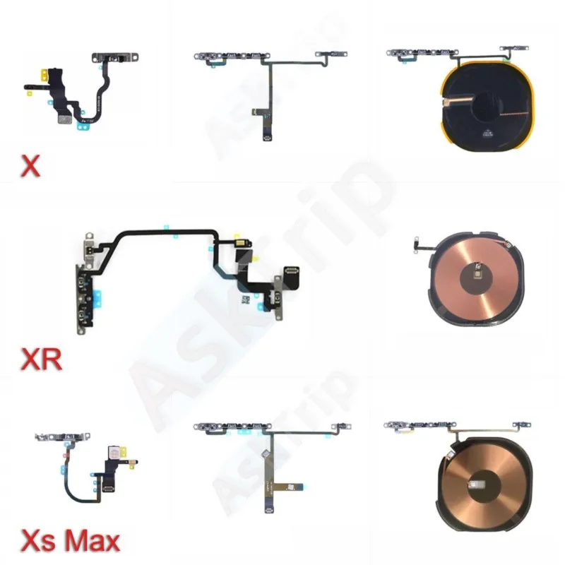 

Оригинальные кнопки громкости отключения звука Flash Light Беспроводная зарядка Power Flex кабель для iPhone X XR Xs Max SE2 Запчасти для телефонов
