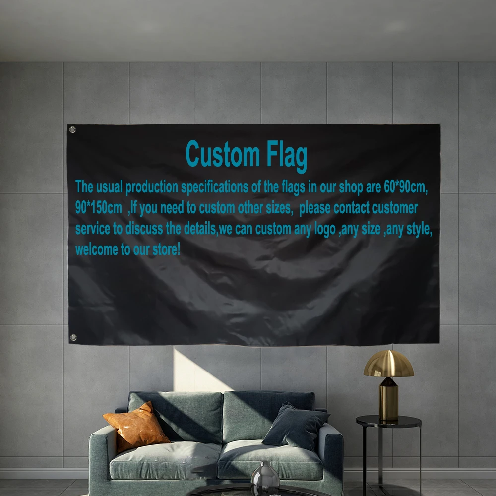 

Custom Flag Banner Any Size Logo Color Company Advertisement Promotion Brand Brass Metal Holes Can Be One Piece Double Sided