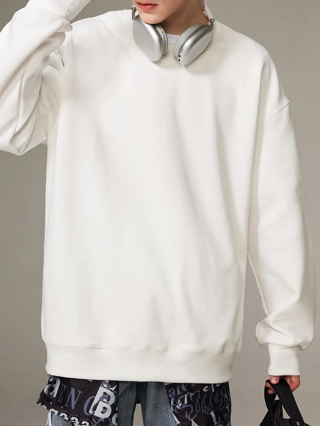 Осенние новые брендовые мужские пуловеры в стиле хип-хоп большие однотонные