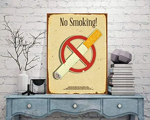 

Знак «не курить», винтажный знак «не курить», классический металлический знак, декор для патио, декор для кафе, домашний знак