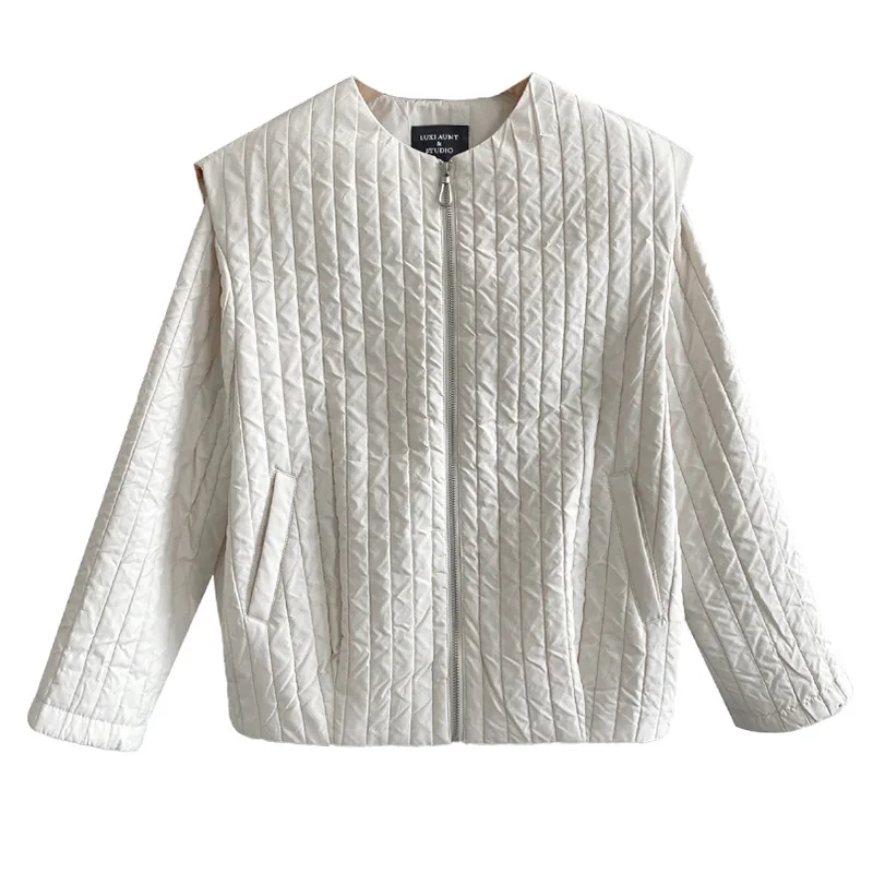 Cotton-padded jacket women's thin right-angle shoulder casual warm jacket