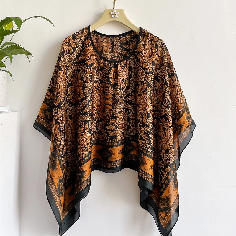 2024 Новый шелковый шарф 110x110 см роскошный брендовый дизайнерский женский