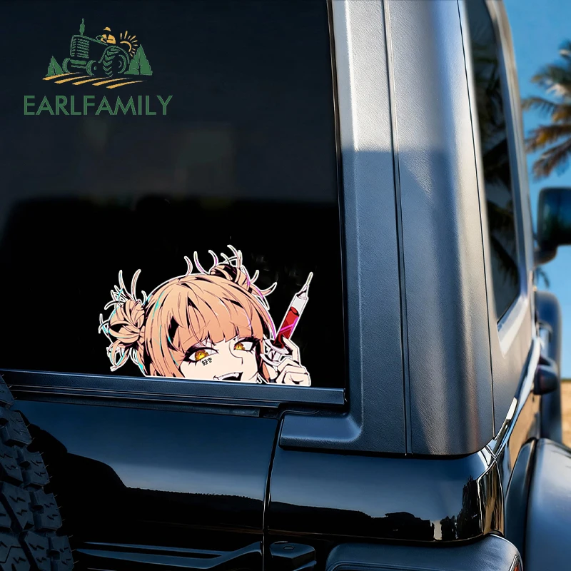 Фото EARLFAMILY Himiko Toga Street Tattoo Fanart Peek Car Sticker Anime SUGOI DEKAI Decal JDM Cartoon Waifu Stickers Car Accessories №3
