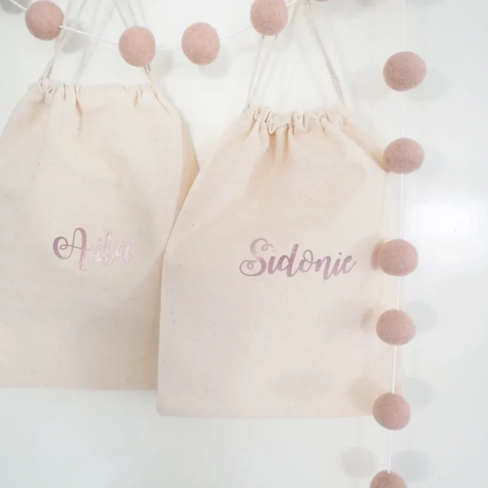 20 шт. персонализированные сувенирные сумки с текстом хлопковые мешочки на шнурке