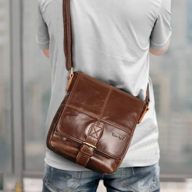 Cobbler Legend Men Bag Sing High Quality Genuine Leather Crossbody Shoulder Bags Chest Shoulder Belt Fashion Messenger Bag