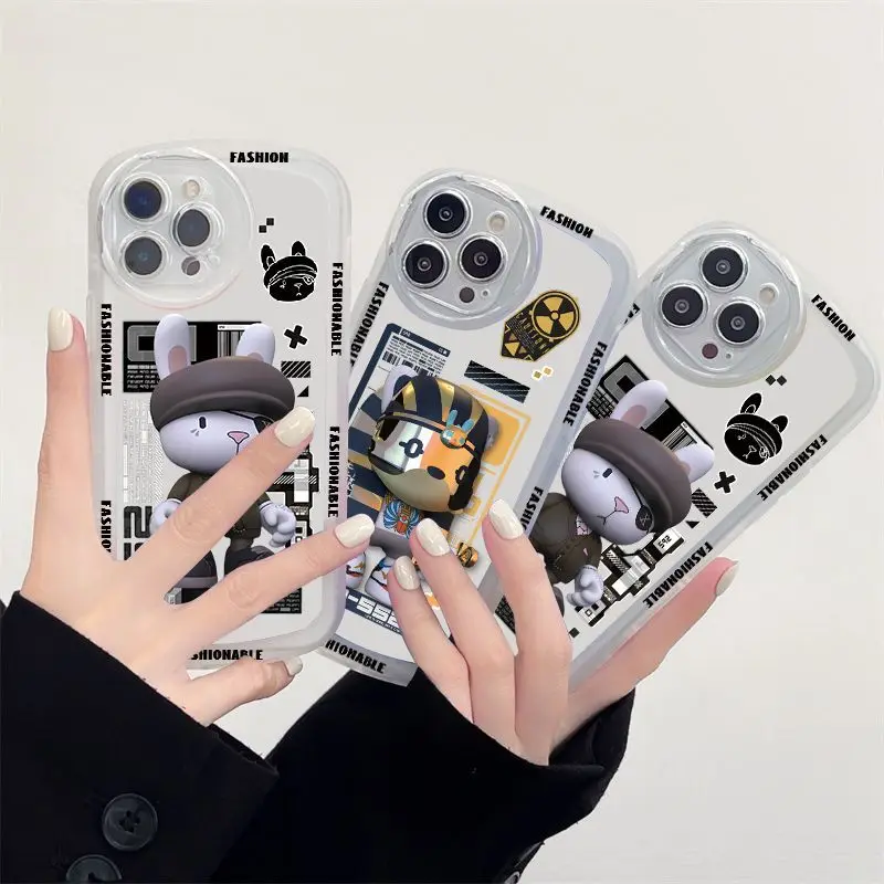 

Cartoon Phone Case for iphone 13 12 11 Pro Max X XR XS XSMAX 7 8 Plus Lens Backage Shockproof Frosted Anti-yellowing Cover