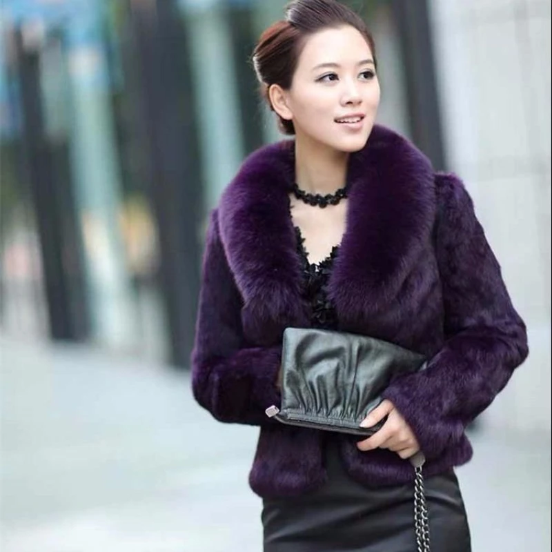 Woman Fashion Natural Fur Coat Female Elegant Fluffy Thick Warm Fox Fur Jacket Outerwear Ladies Real Fur Warm Fashion Coat G538