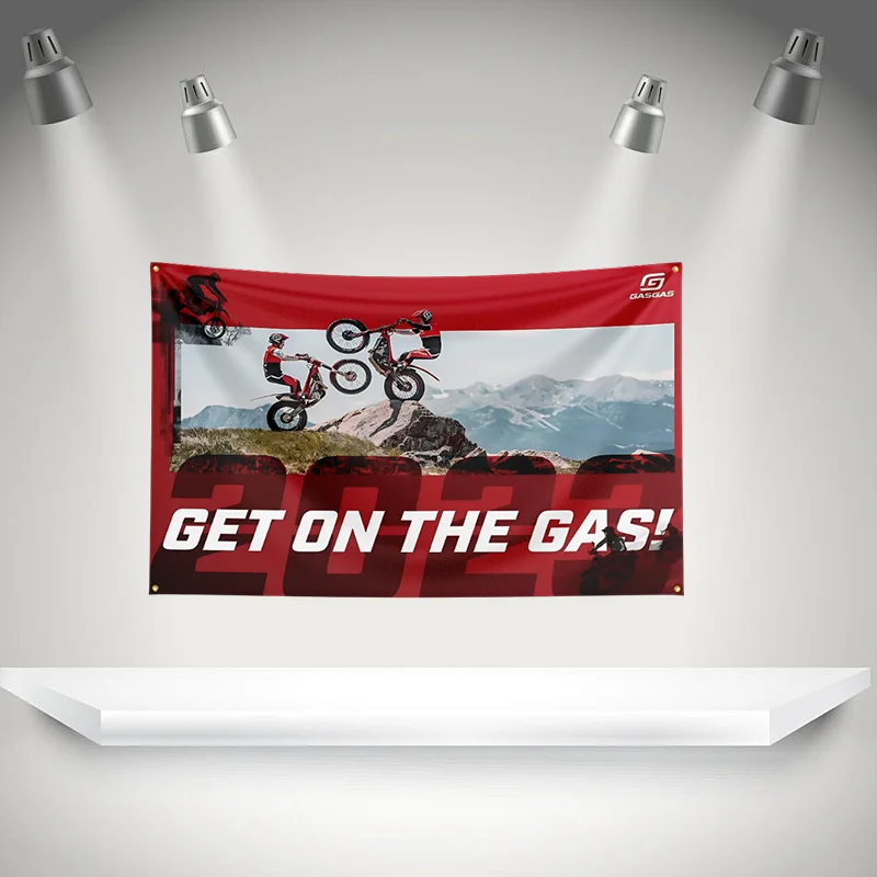 Фото Печать на флагах G-GasGass Motor Oil HD для выставок, гонок, любителей мотоциклов, декора для веранды и гаража №1