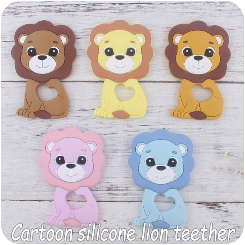 

Cartoon Animal Lion Shape Baby Teether Silicone Beads Soother Molar Teething Nursing Toy for Newborn Infant Shower Gifts