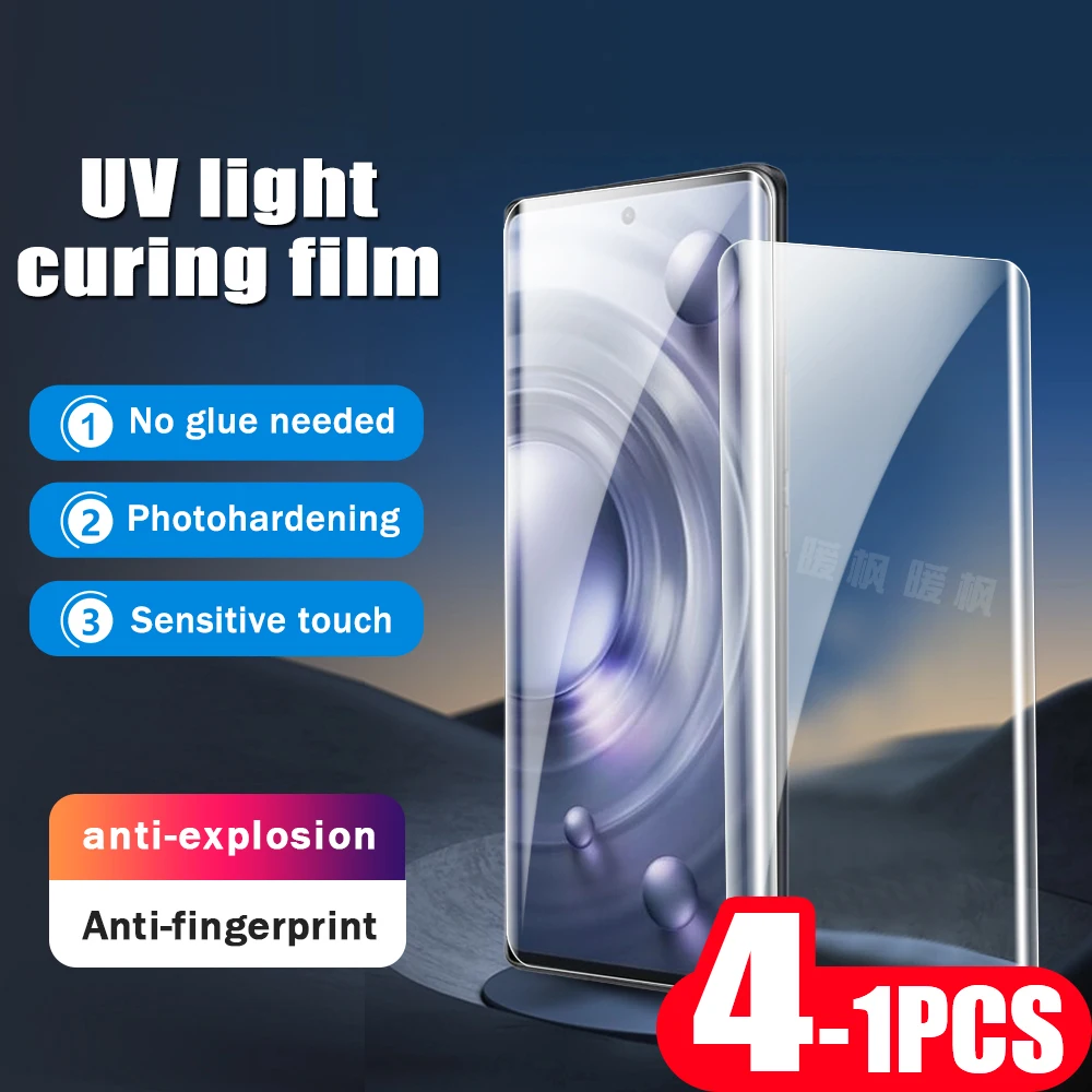 

4-1pcs 9D screen protector For vivo X70 X80 X90 NEX 3 3S X60 X60S X60T S16 S15 S12 pro plus UV light curing film Not Glass cover