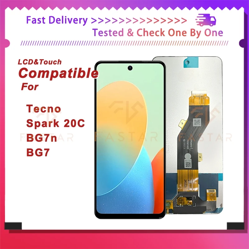 BG7 6 &quotпротестирован для Tecno Spark 20C lcd BG7n ЖК-дисплей кодирующий преобразователь