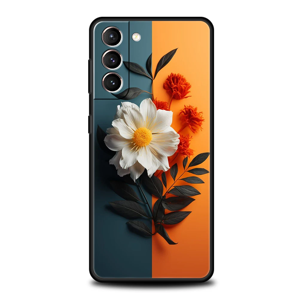 Фото Чехол с подсолнухом для телефона Samsung Galaxy S24 S23 S22 S20 S21 FE Ultra S10 S10E S9 S8 Plus №3