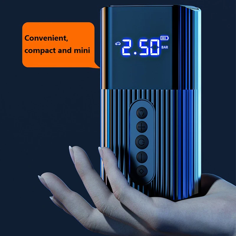 Licheers Car Wireless Air Pump With LED Lamp Tire Inflator Digital Pressure Auto Portable For Bicycle Ball Mattress