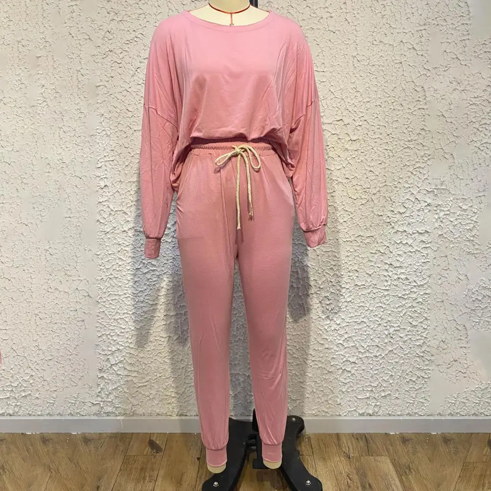 

2 Pcs/Set Beautiful Colorful Print Long Sleeves Autumn Tracksuit Set Autumn Sweatshirt Pants Set Drawstring Loose