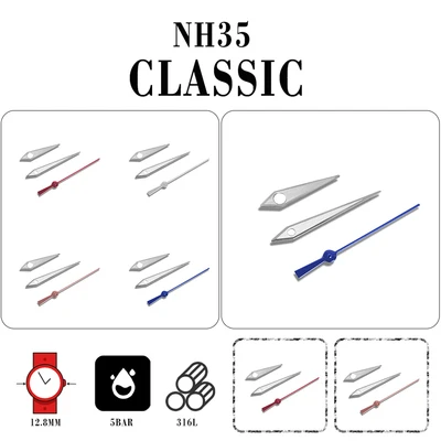 Modified Watch Accessories High Quality P-shaped Watch Needle Three-pin Fit For NH35/NH36/44R/7S Movement