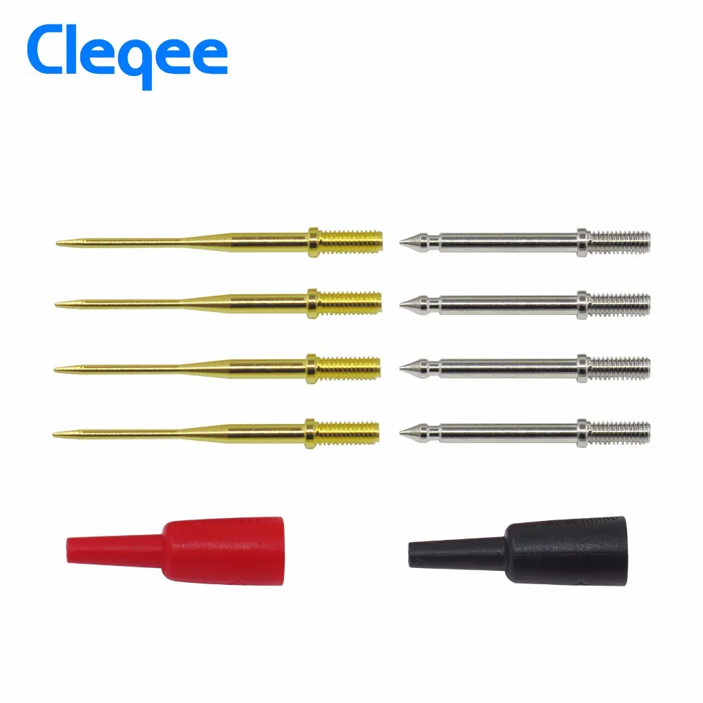 

Cleqee P8003.1 8pcs Replaceable test needle kit 1mm Gilded sharp&2mm standard suitable for Multimeter probe