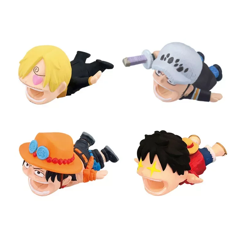 

Anime ONE PIECE Cable Bite Protector Winder Chopper Luffy Cute Data Line Protective Case Wire Organizer Holder For IPhone12 X