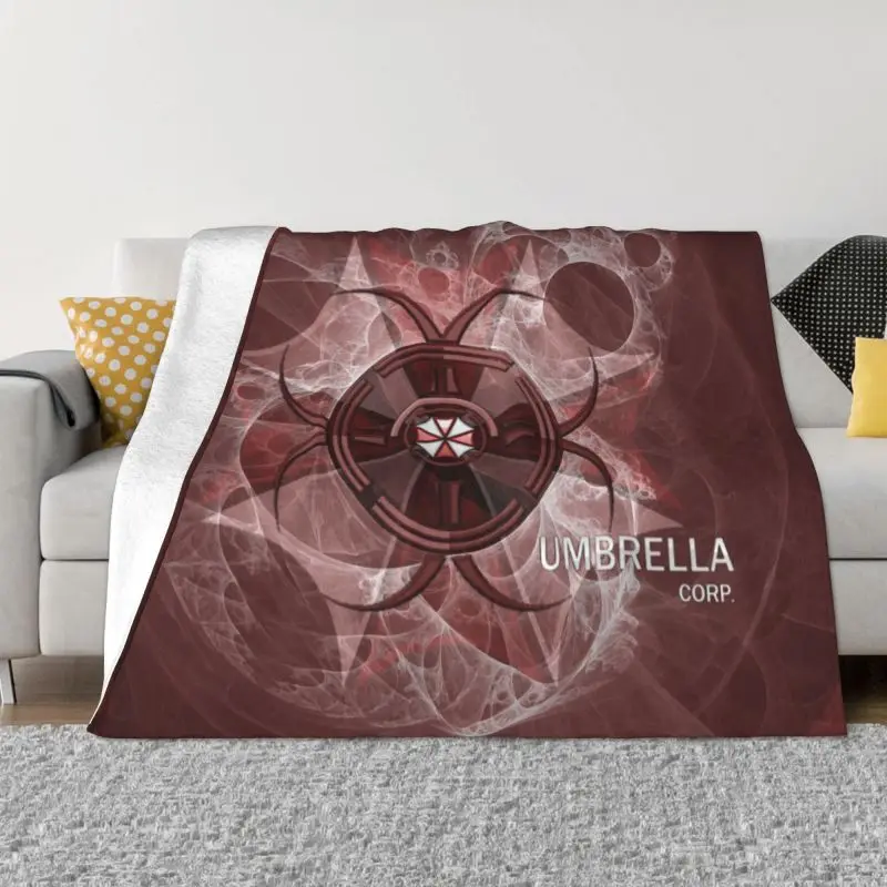 

Umbrella Corporation Bloody Logo Blanket Warm Fleece Soft Flannel Video Game Throw Blankets for Bed Couch Travel Spring