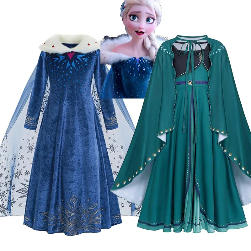 Фото Disney Frozen Снежная Королева Эльза Анна для девочек, нарядное платье принцессы для девочек, детский карнавальный костюм принцессы Анны на день рождения №1