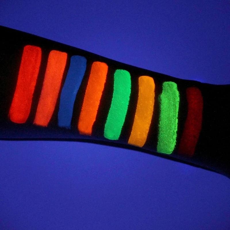 

Активированная водой УФ-черная краска для лица и тела 8 цветов для костюма Хэллоуин