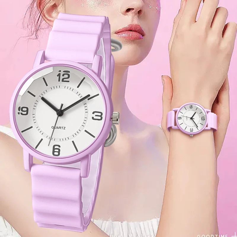 Часы наручные женские кварцевые с силиконовым ремешком