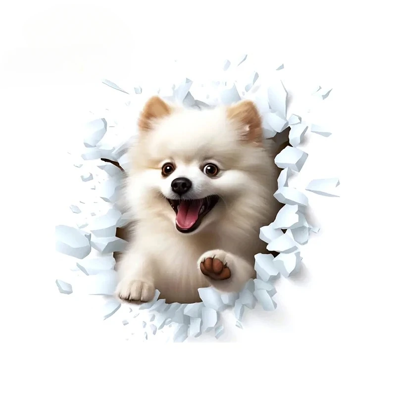 

13X12,9 см наклейки для автомобиля с милой собакой, индивидуальные водонепроницаемые наклейки для скейтборда, холодильника, гоночные аксессуары, ПВХ KK