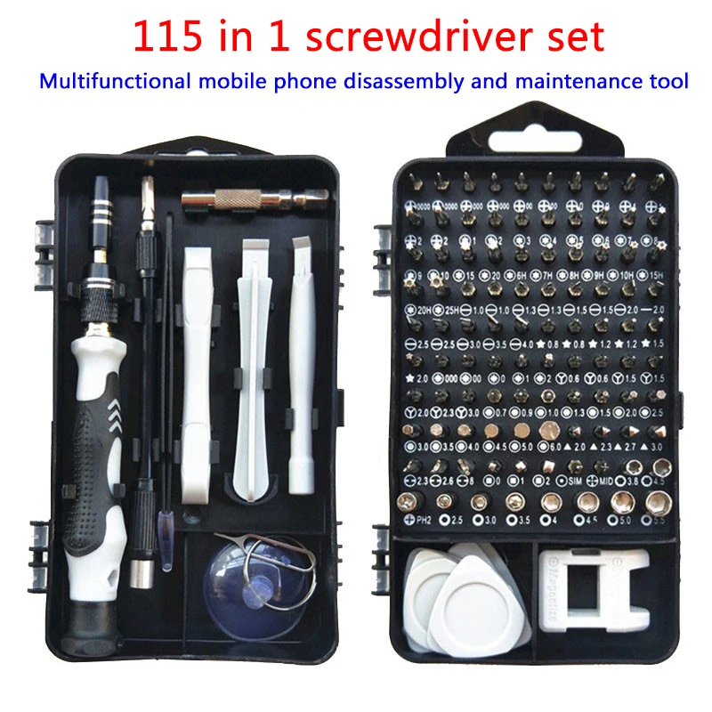 

115 in 1 Screwdriver Set Multifunctional Mobile Phone Disassembly And Maintenance Tool Chrome Vanadium Steel Screwdriver Set
