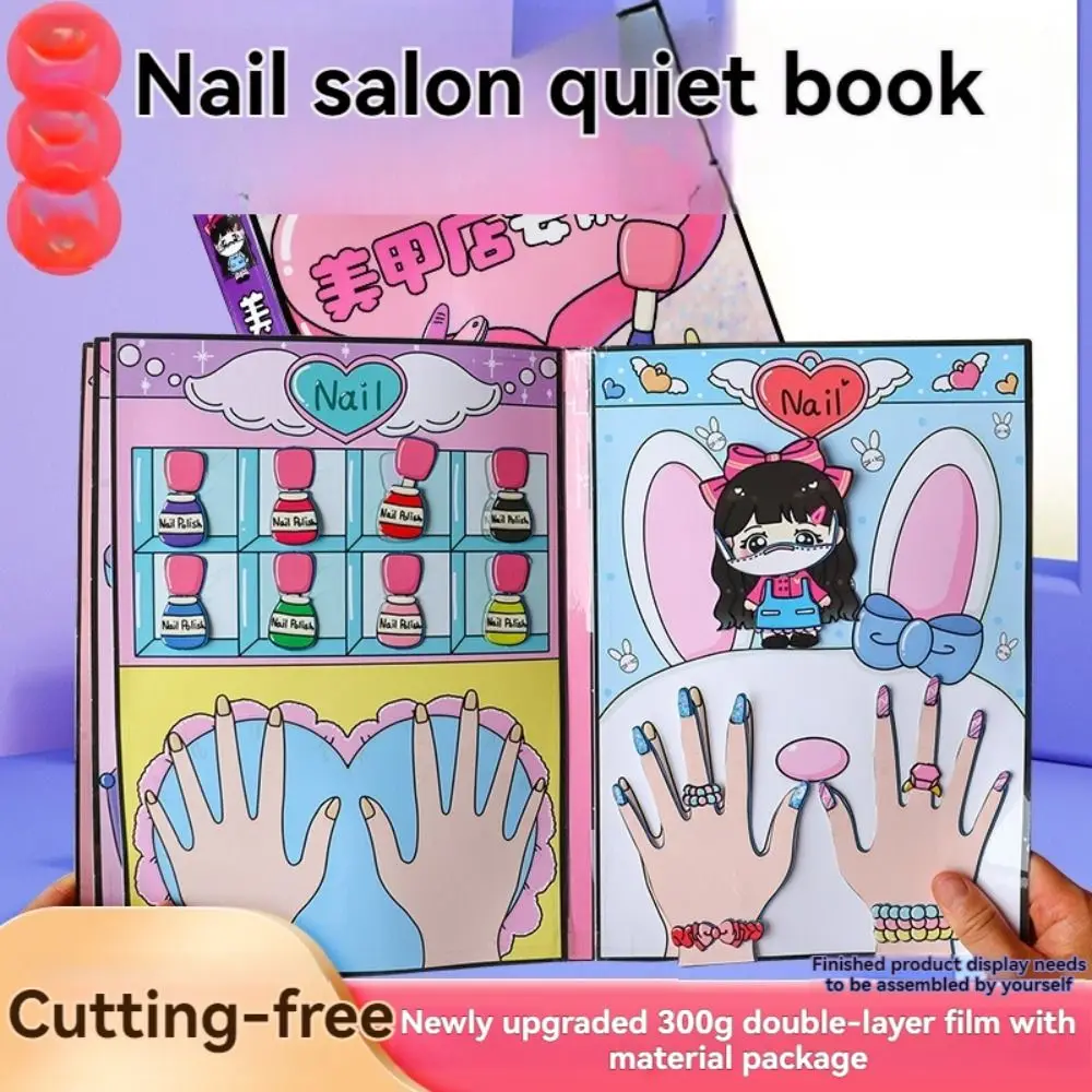 Фото Развивающая интерактивная книжка-игрушка 3D Nail Shop: Монтессори-пазлы, наклейки, игры для раннего развития и творчества №2