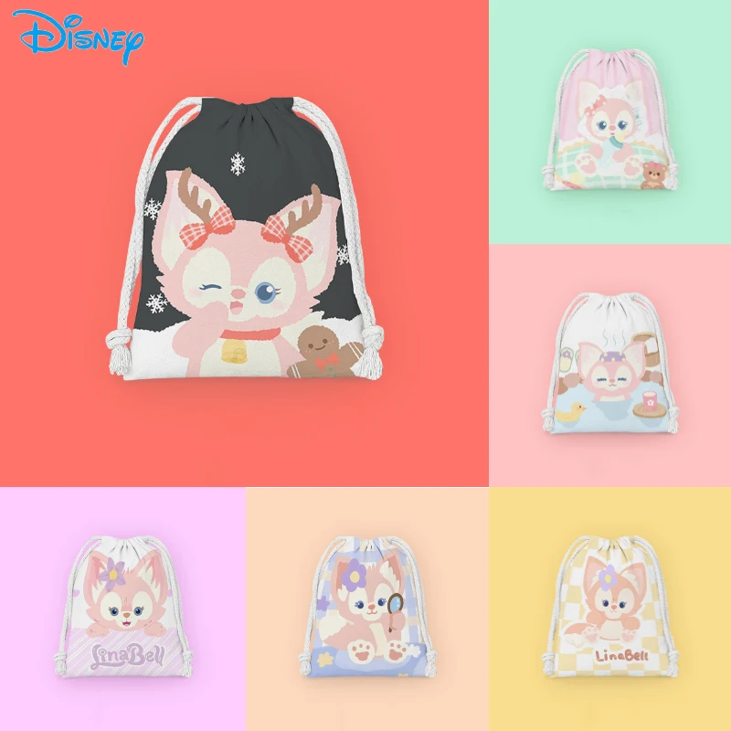 

Disney Lina Bell Storage Bag Waterproof Multiple Colors Available Cartoon Anime Toys Drawstring Bags Party Decor Kids Cute Gifts