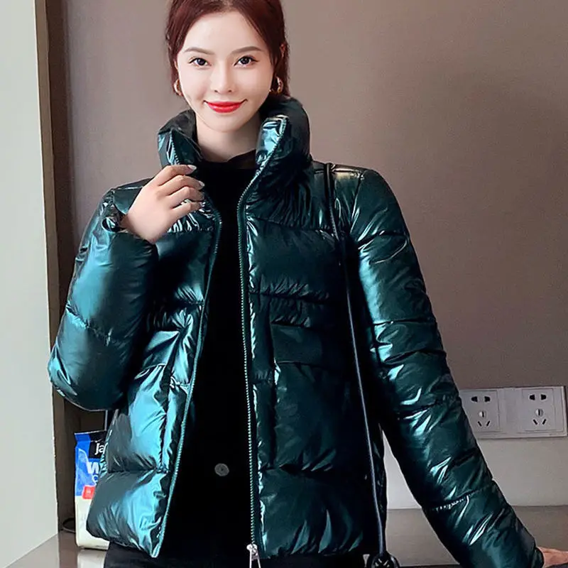Winter Women's Parka Disposable Glossy Padded Jacket Warmth Long Sleeve Top Fashion Jacket Wholesale Winter Clothes Women New