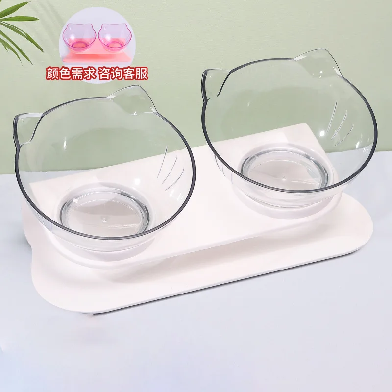 

Elevated Double Cat Bowl,Pet Feeding Bowl | Raised The Bottom for Cats and Small Dogs