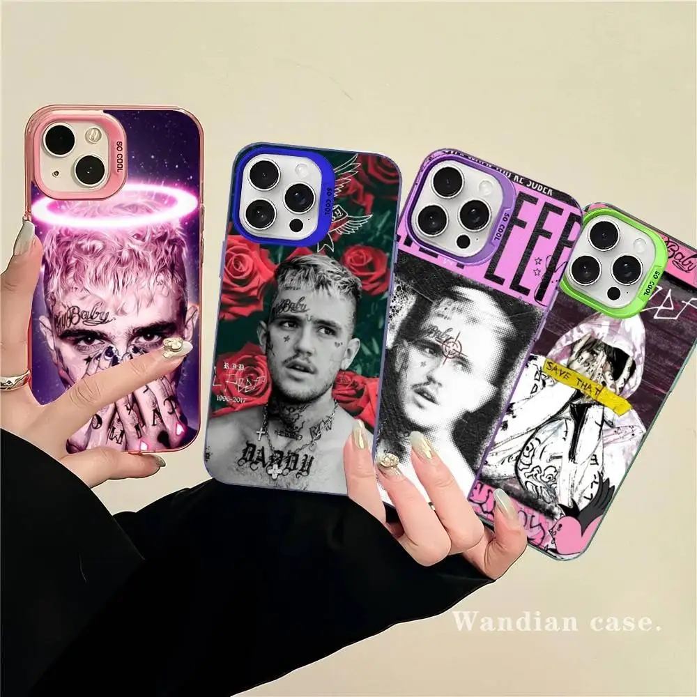 Фото Чехол для телефона Emo Rapper Lil Peep для iPhone 17 16 15 14 11 12 13 Pro Max Plus Pro, цветной, серебристый №3