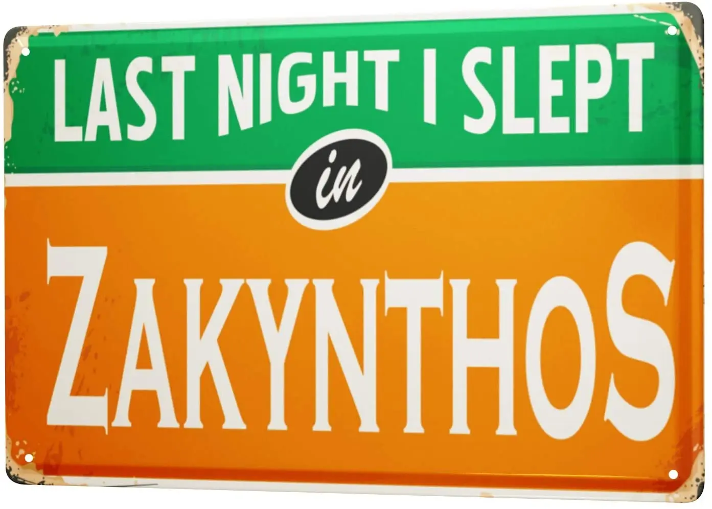 2021 Tin sign tin Sign Wanderlust City Zakynthos Greece |