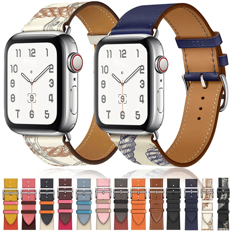 

High Quality Leather Loop for IWatch 40mm 44mm Sports Band Single Tour Strap for Apple Watch 42mm 38mm Series SE 6 5 4 3 2 Belt