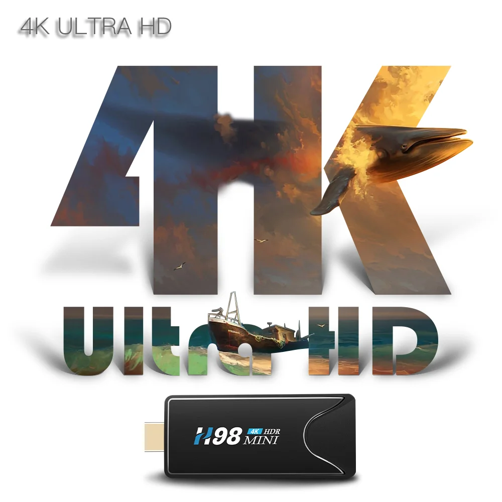 4K Smart TV Stick H98 MINI Allwinner H616 Android 10 ТВ-приставка Четырехъядерный 4 ГБ 32 ТВ-приемник 2 4G 5G