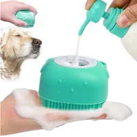 soft safe silicone dog cat bath brush with shampoo box pet bathroom massage gloves dog cat cleaning grooming tools pet supplies