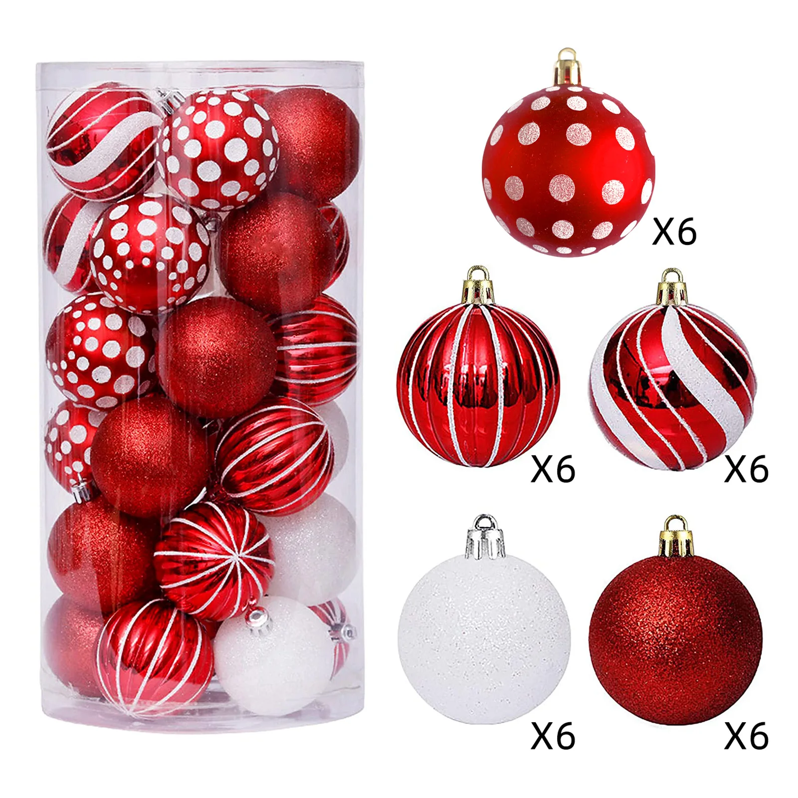 

Рождественские шары пластиковые 6 см 30 шт