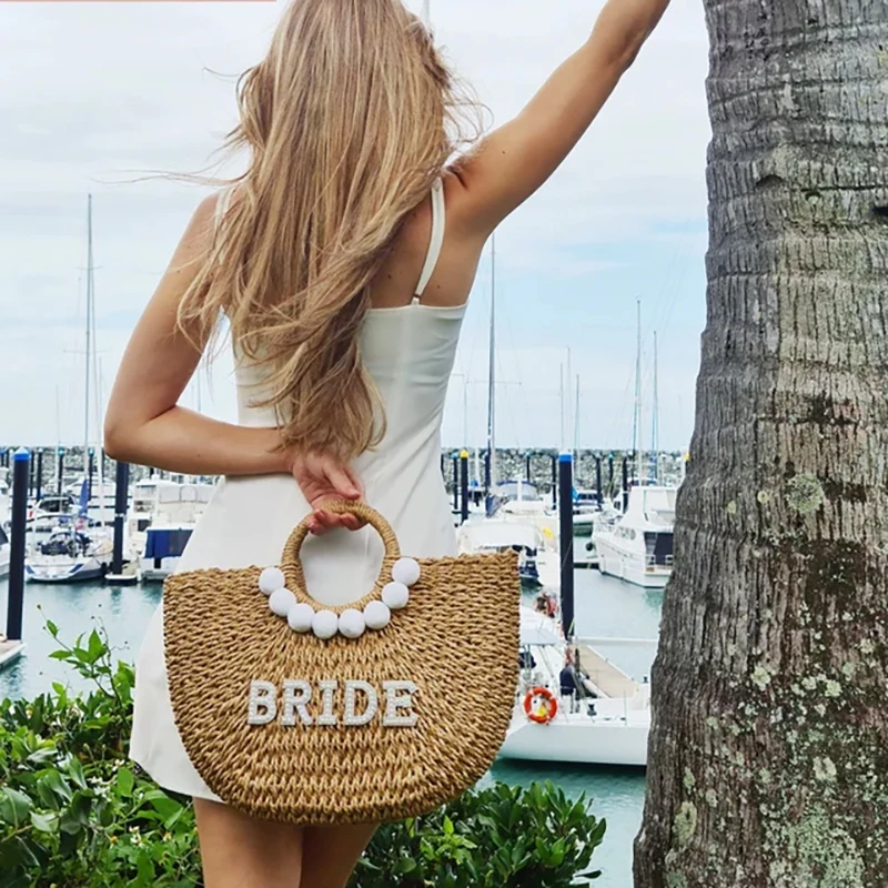 

Bride Mrs beach Bag Bridal shower Bachelorette hen party boho rustic Summer wedding Engagement decoration Honeymoon travel Gift