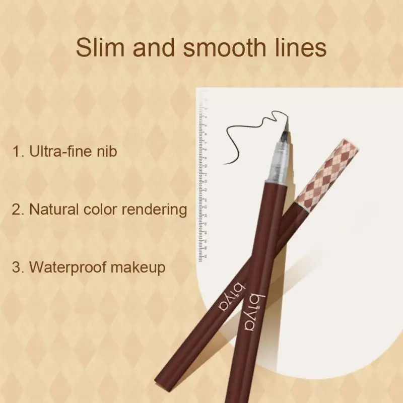 

Жидкий карандаш для бровей 0,01 мм, мягкая кисть, водостойкая долговечная микроблестящая ультратонкая коричневая подводка для бровей, ручка для макияжа