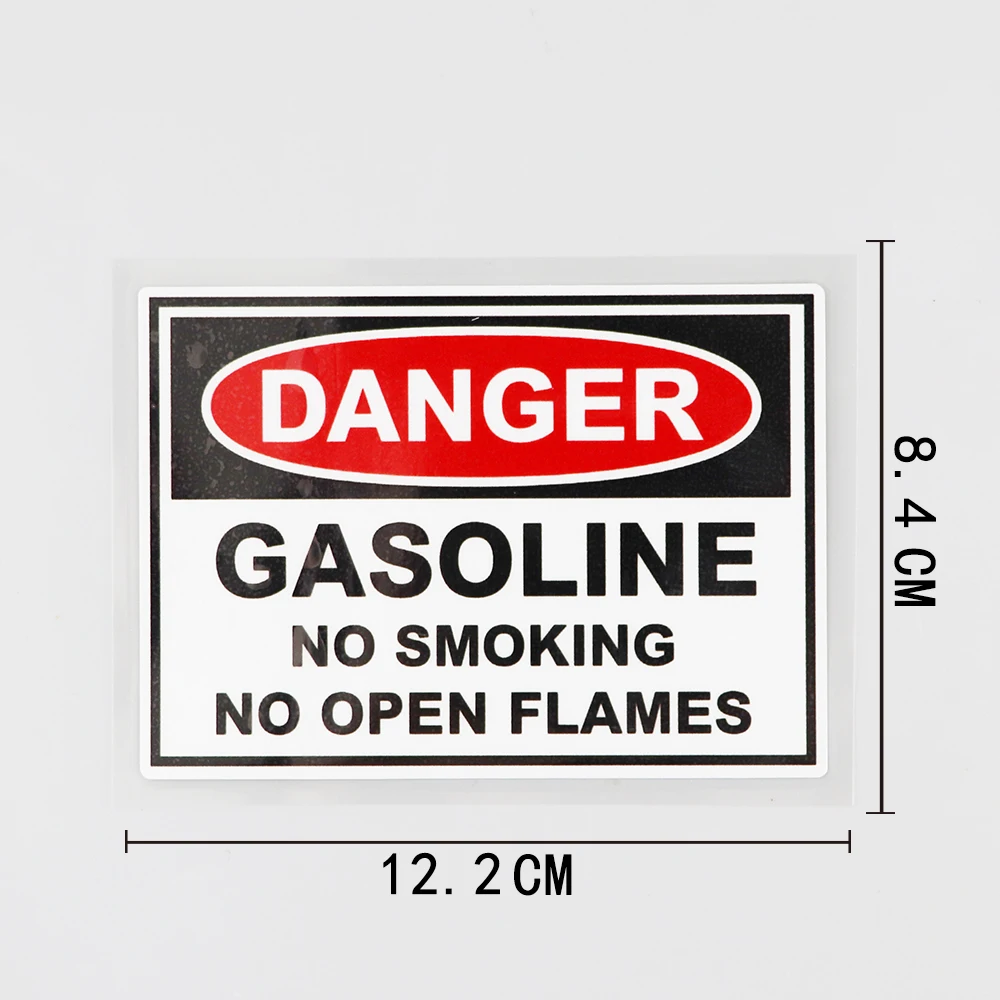 

Автомобильная наклейка «Опасный бензин», не курить, ПВХ, 12,2 см × 8,4 см