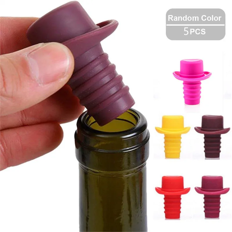 

5 Styles Silicone Red Wine Stoppers Vacuum Sealed Plug Bottle Cap Cover Seasoning Bottle Stopper Barware Bar Kitchen Accessories